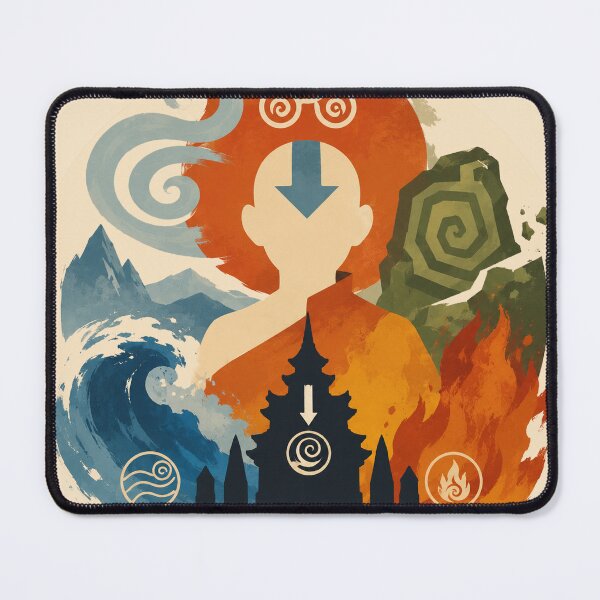 Item preview, Elemental Balance Last Air bender Fantasy Art | Air Water Earth Fire Inspired Abstract Adventure designed and sold by Dimu Co..