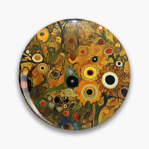 Item preview, Gustav Klimt-Inspired Golden Orange Abstract Floral Art designed and sold by DEC02.