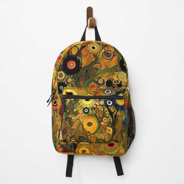 Item preview, Gustav Klimt-Inspired Golden Orange Abstract Floral Art designed and sold by DEC02.