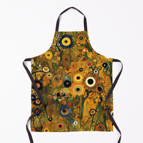 Item preview, Gustav Klimt-Inspired Golden Orange Abstract Floral Art designed and sold by DEC02.