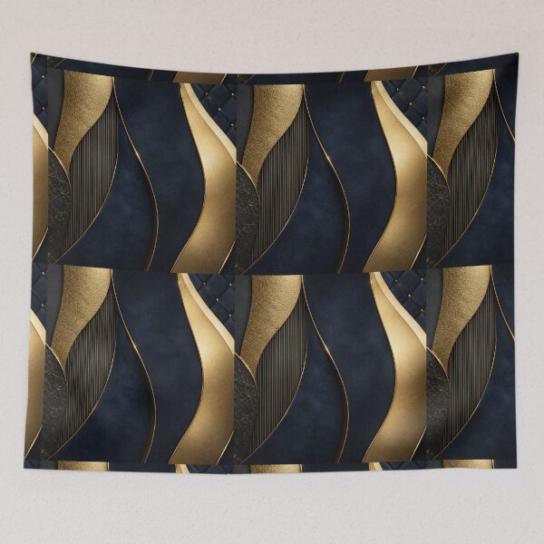 Item preview, Royal Navy Blue and Gold Luxury Pattern designed and sold by NaphDesigns.