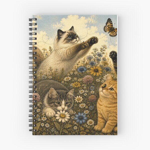 Item preview, Cats Playing in Wildflower Field designed and sold by BrandyandBeyond.