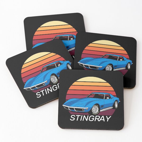 Item preview, C3 Stingray Retro Sunset Light Blue Classic Muscle Car designed and sold by Off-Road-Zone.