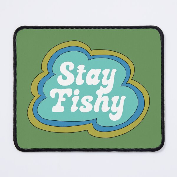Item preview, Stay Fishy (Aqua on Green) designed and sold by yellowflowerhut.