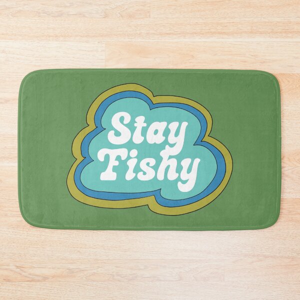 Item preview, Stay Fishy (Aqua on Green) designed and sold by yellowflowerhut.
