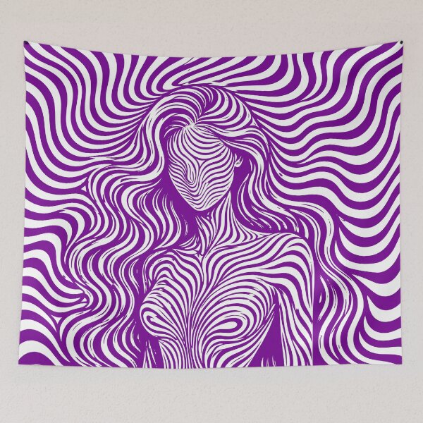 Item preview, Psychedelic Woman Optical Illusion Line Art Poster designed and sold by ravuh.