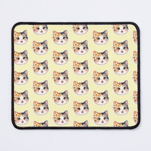 Item preview, Lani Smile – Cute Pastel Calico Cat Aloha Sticker designed and sold by LaniDigitalNook.