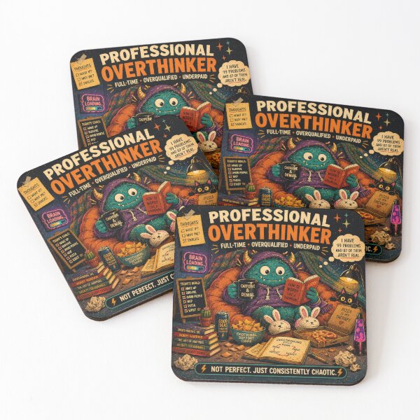 Item preview, Professional Overthinker | Full-Time Overqualified Underpaid Funny Anxiety Monster designed and sold by 4TinyPaws.