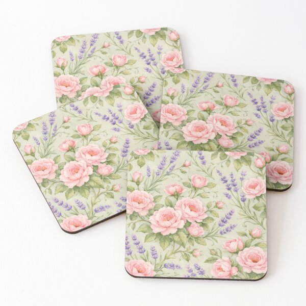 Item preview, Watercolor Pink Roses and Lavender Floral Pattern designed and sold by Owcomm.