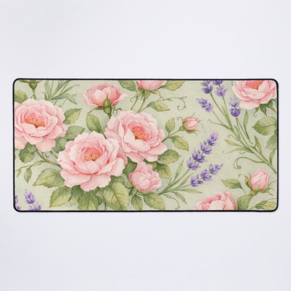 Item preview, Watercolor Pink Roses and Lavender Floral Pattern designed and sold by Owcomm.