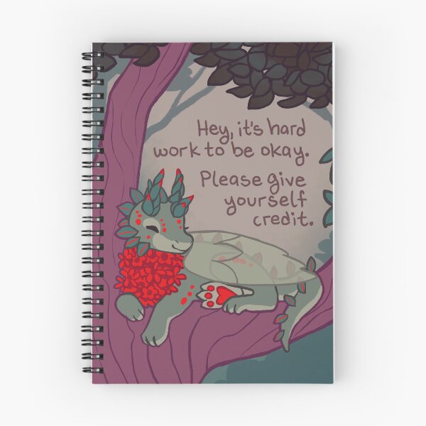 Item preview, "It's Hard Work to be Okay" Red Flower Dragon designed and sold by thelatestkate.