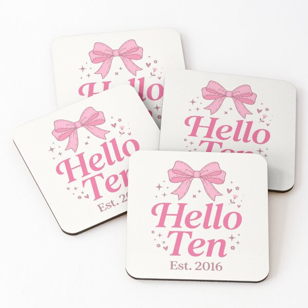 Item preview, Hello Ten Est 2016 Coquette Bow 10th Birthday Girl 3 designed and sold by ChinkyCat Official.