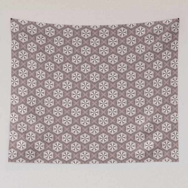 Item preview, Boho Hexagon Mandala Pattern in Brown and White designed and sold by Artistestella.