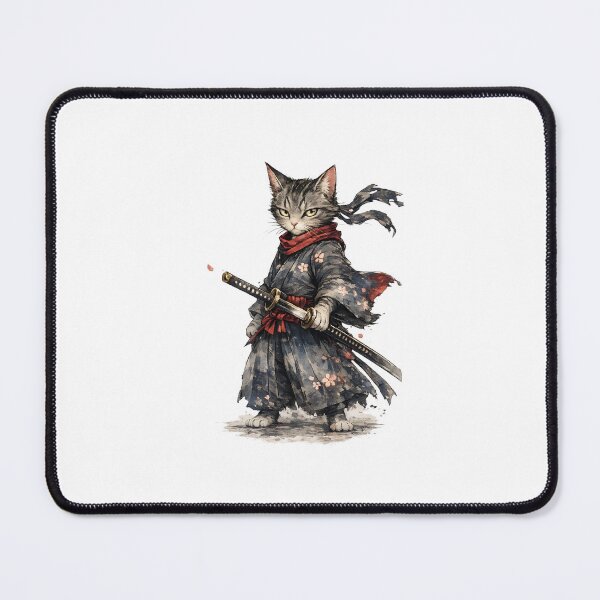 Item preview, Cute Samurai Cat Illustration designed and sold by alphaimagens.