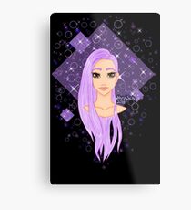 purple hair (black background) Metal Print