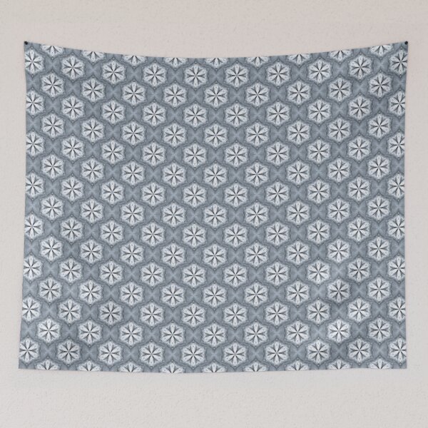 Item preview, Boho Hexagon Mandala Pattern in Blue and White designed and sold by Artistestella.