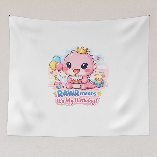 Item preview, Cute Pink Dinosaur Birthday Shirt Funny Kawaii Dino Party Design designed and sold by Celebrate & Sparkle.