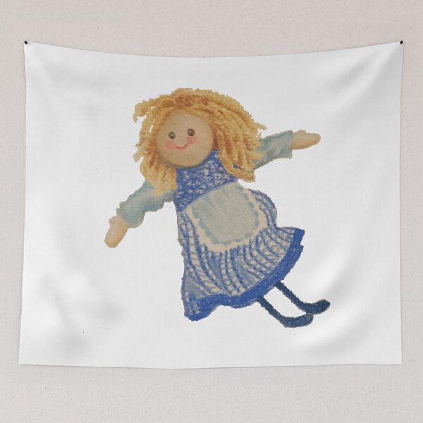 Item preview, Cute Vintage Rag Doll Pastel Drawing - Cottagecore Art designed and sold by Arteandart.