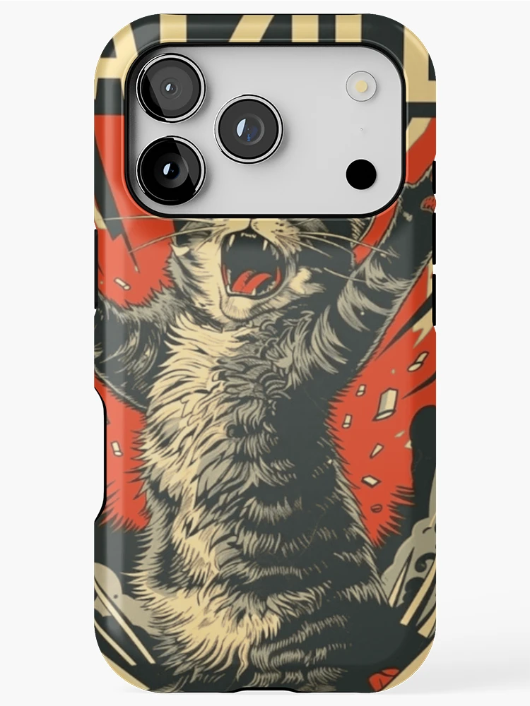 Thumbnail 1 of 4, iPhone Case, Catzilla Rampage designed and sold by NeonFurLab.