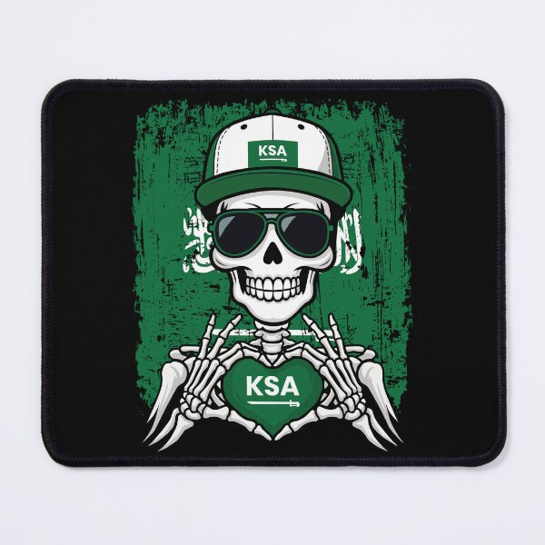 Item preview, Saudi Arabia Pride Skeleton Art Tee designed and sold by Colorful Designs.