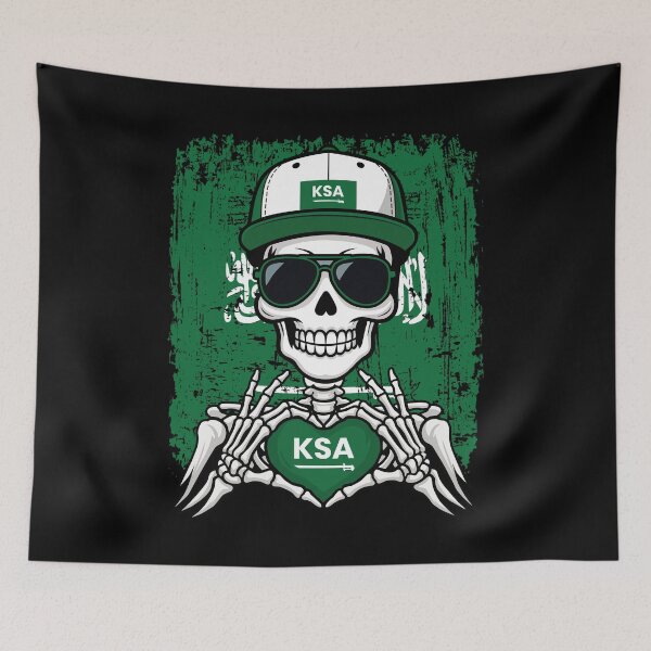 Item preview,  Saudi Arabia Pride Skeleton Art Tee designed and sold by Colorful Designs.