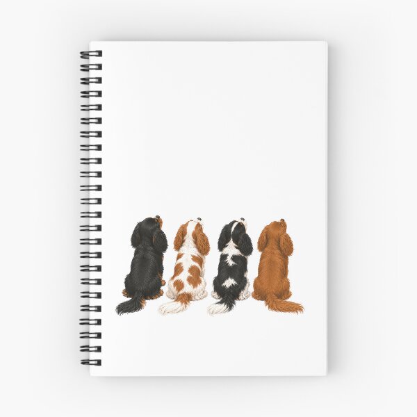 Item preview, Cavalier King Charles Spaniel Watching Together – Four Colors Rear View Dog Illustration designed and sold by SakuraWaStyle.