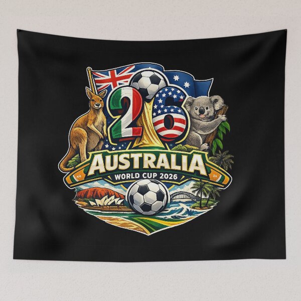 Item preview, Australia 2026 Football Supporter Kangaroo Green & Gold Fan Art designed and sold by homashad.