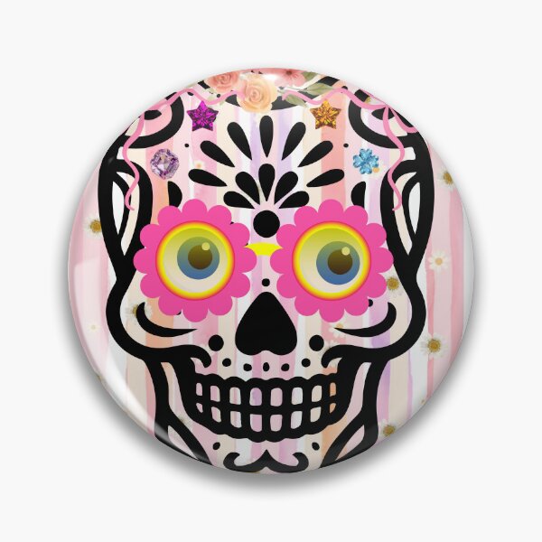 Item preview, Aesthetic Floral Sugar Skull Design - Spooky Cute Y2K Halloween Vibes designed and sold by VibranPalette.