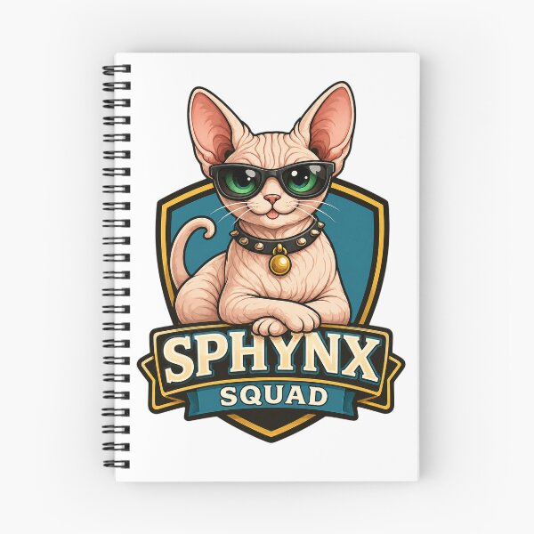 Artikelvorschau, Sphynx Squad – Cooles Abzeichen-Design für haarlose Katzen entworfen und verkauft von EastEndTownie.