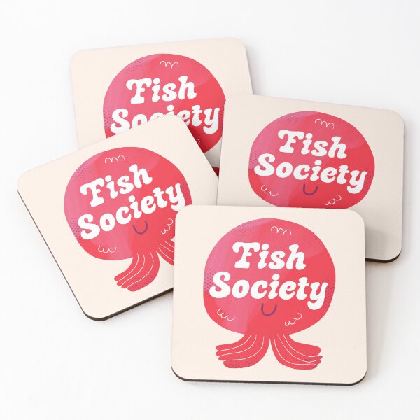 Item preview, Fish Society Badge designed and sold by yellowflowerhut.