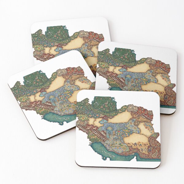 Item preview, iran, Artistic Map of Iran - Persian Cultural Patterns designed and sold by Mossypixels.