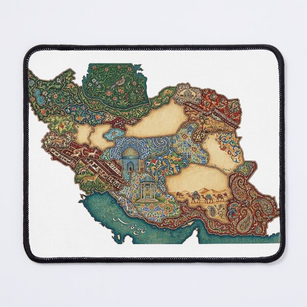 Item preview, iran, Artistic Map of Iran - Persian Cultural Patterns designed and sold by Mossypixels.