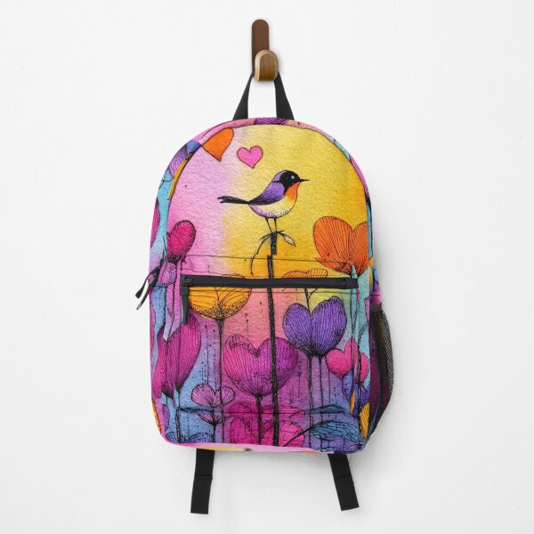 Item preview, Vibrant watercolor flower and bird art designed and sold by dcrc.