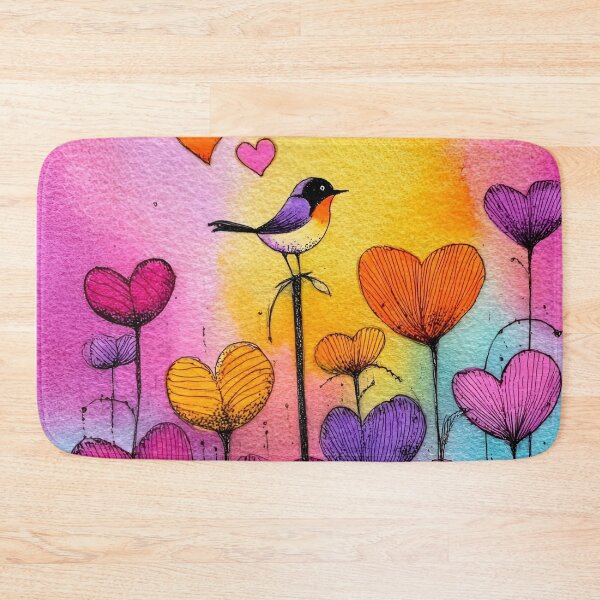 Item preview, Vibrant watercolor flower and bird art designed and sold by dcrc.