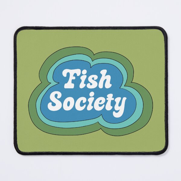 Item preview, Fish Society (Blue on Green) designed and sold by yellowflowerhut.