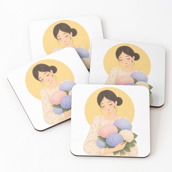 Item preview, Hydrangea Dreams | Soft Floral Girl Illustration designed and sold by ravuh.