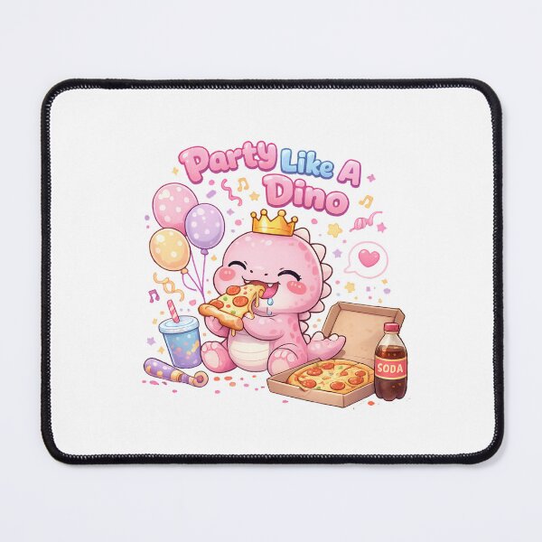 Item preview, Funny Pink Dinosaur Pizza Party Shirt Cute Kawaii Dino Eating Pizza Design designed and sold by Celebrate & Sparkle.