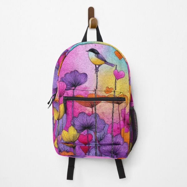 Item preview, Vibrant watercolor flower and bird art designed and sold by dcrc.