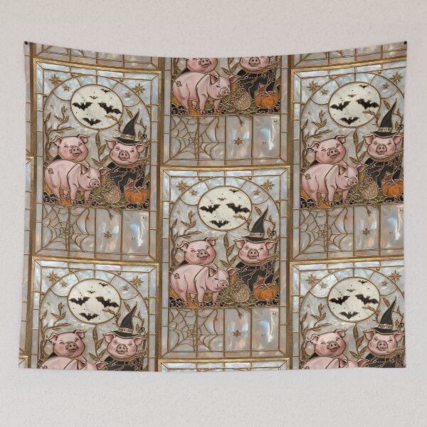 Item preview, Halloween Piggies Stained Glass Magic designed and sold by BriSher.