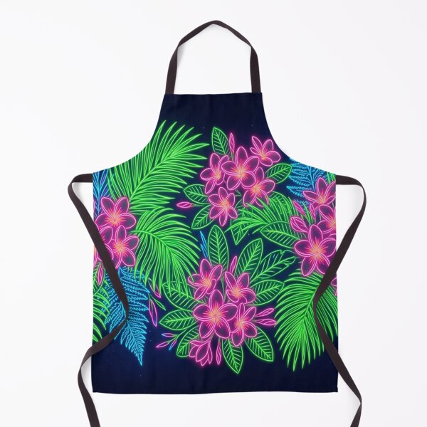Item preview, Neon Tropical Flowers and Palm Leaves Night Garden designed and sold by Owcomm.