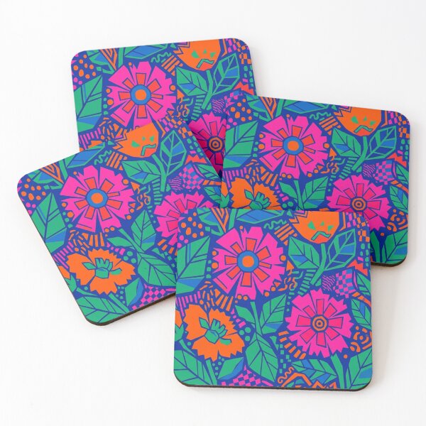 Item preview, Vibrant Neon Floral Pattern Geometric Bloomed Flowers designed and sold by Owcomm.