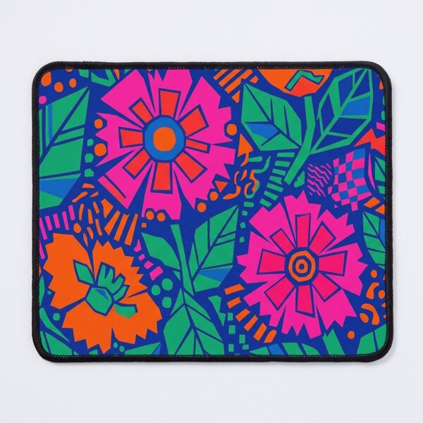 Item preview, Vibrant Neon Floral Pattern Geometric Bloomed Flowers designed and sold by Owcomm.