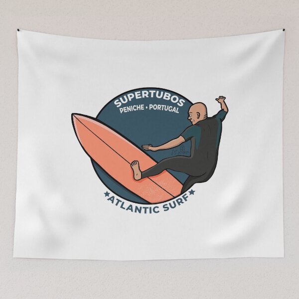 Item preview, Supertubos Peniche Portugal Atlantic Surf Retro designed and sold by shopdiego.