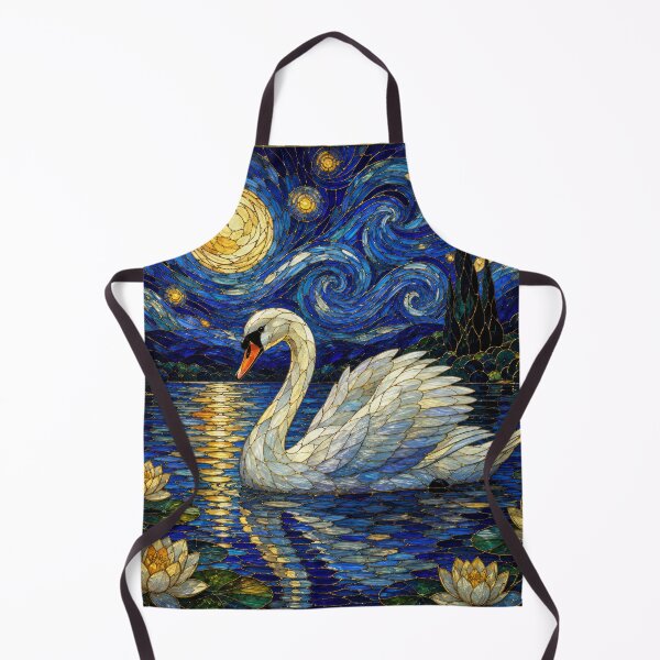 Item preview, Swan Starry Night — Van Gogh Stained Glass designed and sold by crcutler.