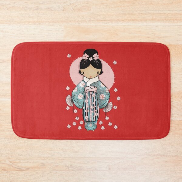 Item preview, Vintage Retro Kawaii Japanese Geisha Girl Traditional Cherry Blossom Kimono designed and sold by Karin Taylor.