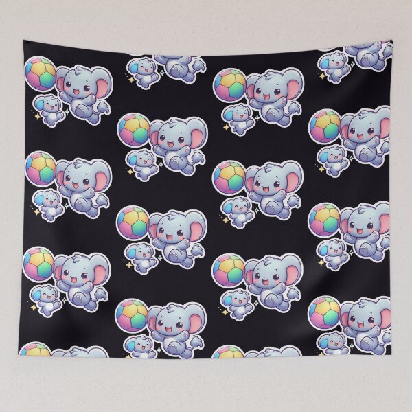 Item preview, Cute Baby Elephant  Playing Football Sticker designed and sold by carestazafeli.
