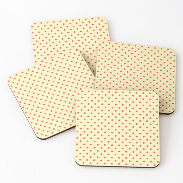 Item preview, Polka Dot Pattern in Light Butter Yellow and Cherry Tomato Red designed and sold by kierkegaard.
