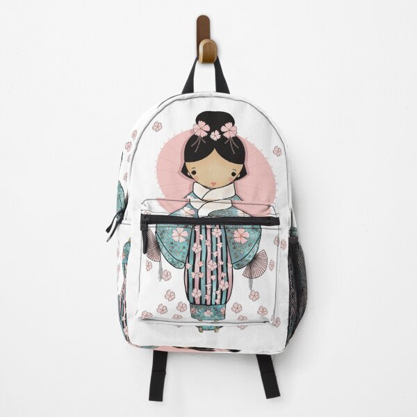 Item preview, Vintage Retro Kawaii Japanese Geisha Girl Traditional Cherry Blossom Kimono designed and sold by Karin Taylor.