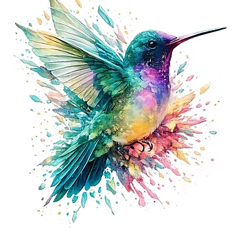 Artwork thumbnail, Exploding Hummingbird by scicilysimonee