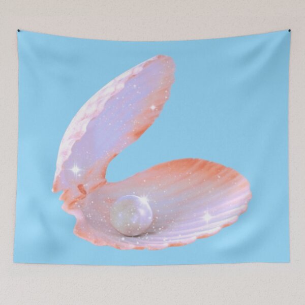 Item preview, Dreamy Iridescent Pearl in Seashell Coastal Art designed and sold by Rawafi Art Studio.